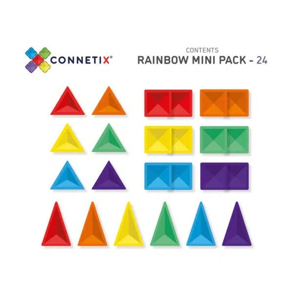 Connetix 24 piece rainbow mini pack