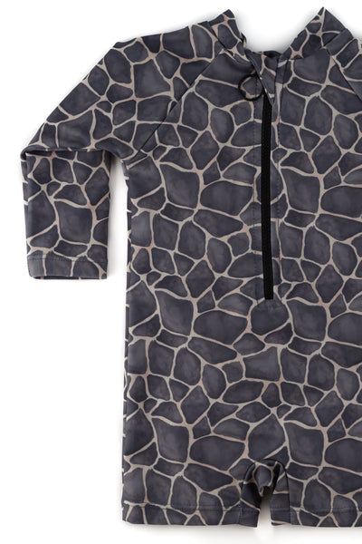 "kai" giraffe print upf50+ rashguard swim suit
