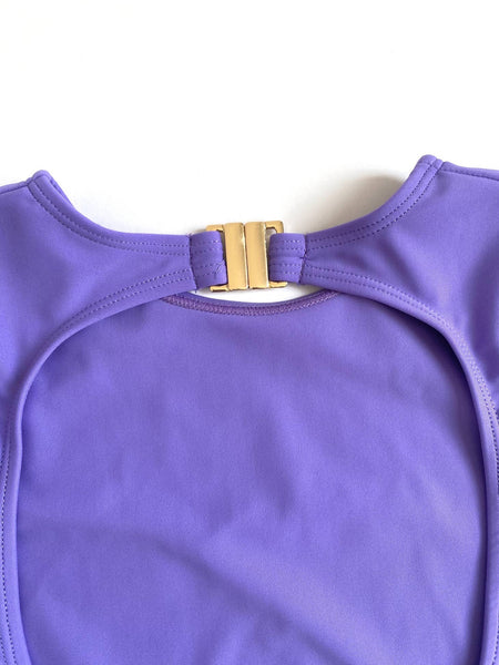 Enci purely purple long sleeve UPF50+ swimsuit