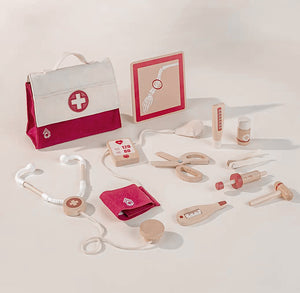 wooden doctor toy set