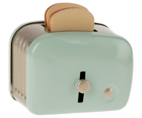 maileg miniature toaster and bread, mint