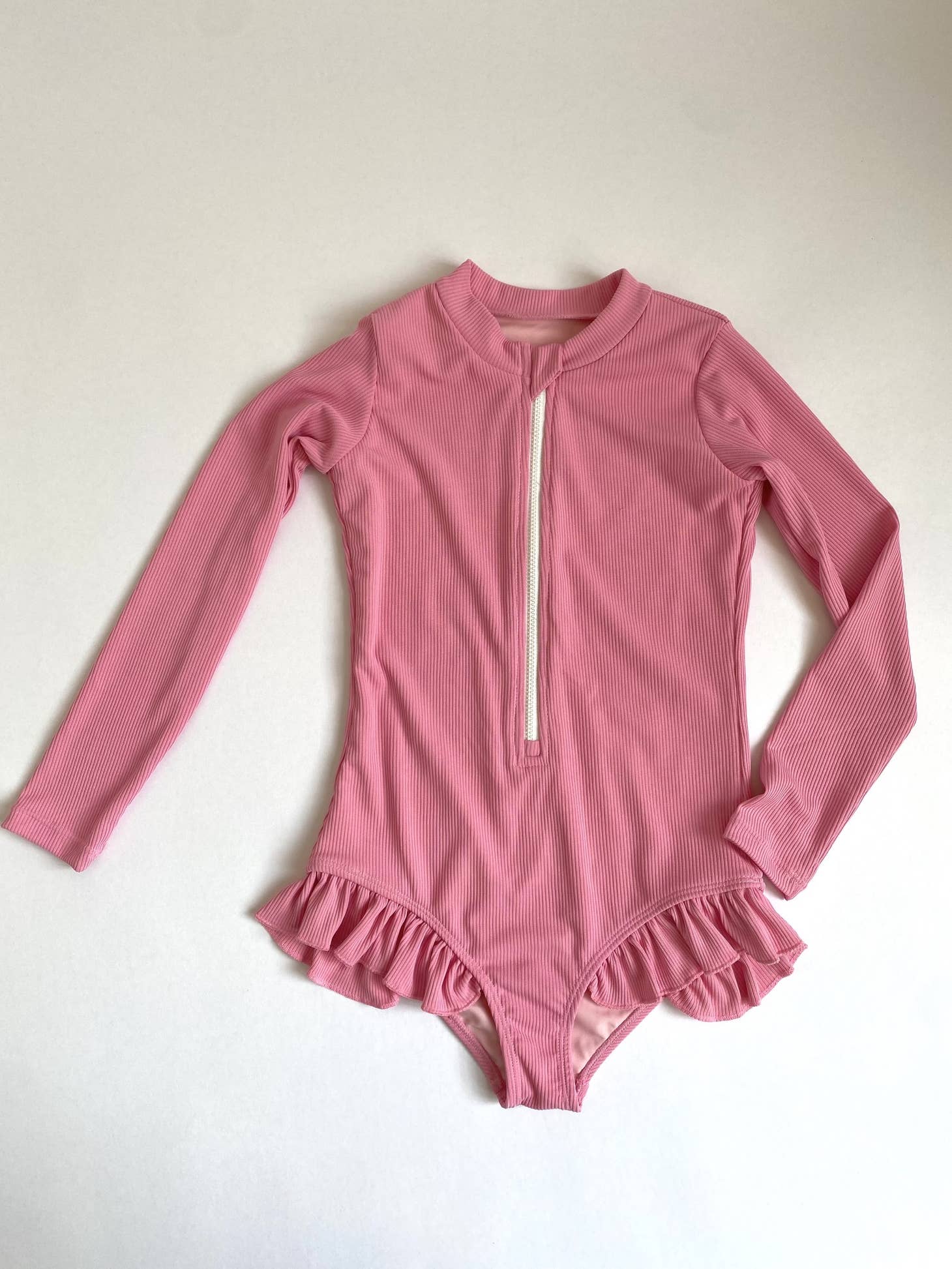 Enci flamingo pink long sleeve UPF50+ swimsuit