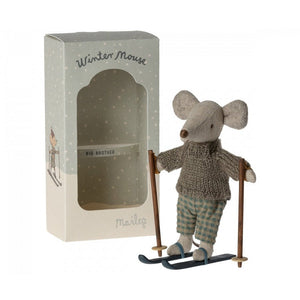 Maileg winter mouse big brother with ski set