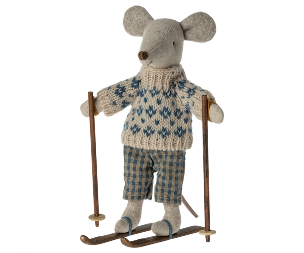PREORDER Maileg winter mouse dad with ski set