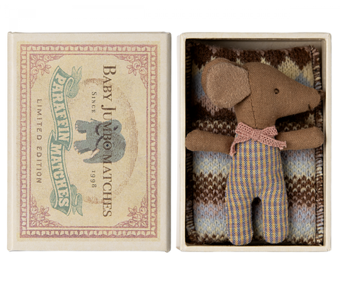 Maileg Sleepy Wakey Mouse in Matchbox - Rose (Baby Mouse)
