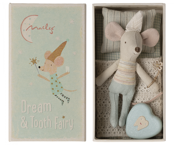 PRE-ORDER Maileg Tooth fairy mouse, Little brother in matchbox