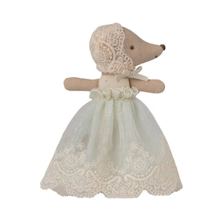 PRE-ORDER Maileg Baby Mouse in Gown (Mint)