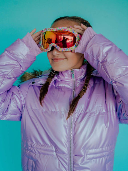 Bling2O Kid's Ski Snowboard Goggles Pink Crystals