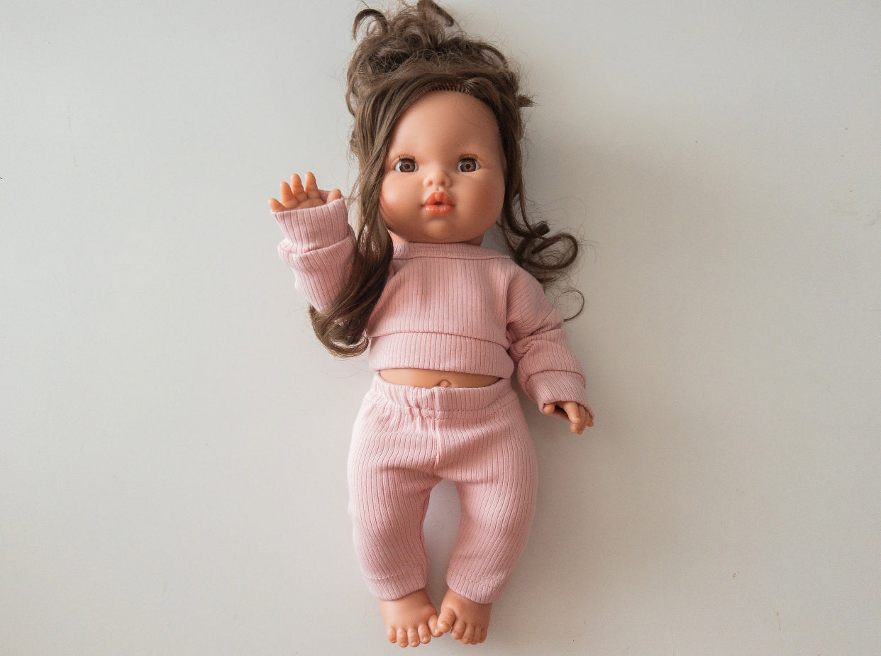 ribbed two piece set 34 or 38 cm doll