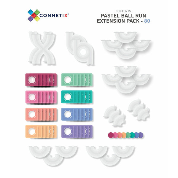 Connetix 80 piece pastel ball run expansion pack