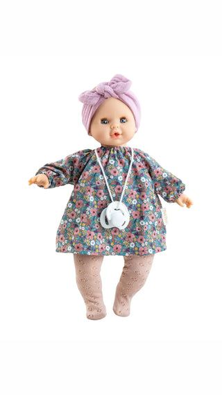 Paola Reina Sonia soft cm doll with sleepy eyes, pacifier,floral dress