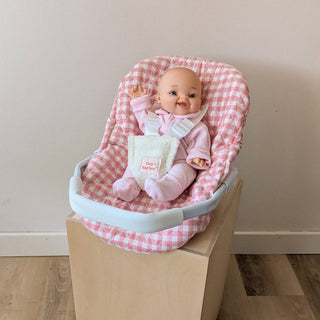 DOLL CARSEAT Pink Gingham by Tiny Harlow