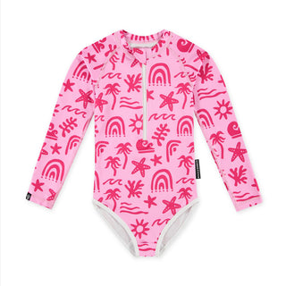 Beach & Bandits TROPICAL VIBES PINK UPF50+ Swimsuit
