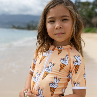 beach &amp; bandits Peace Cream upf50+ swimsuit