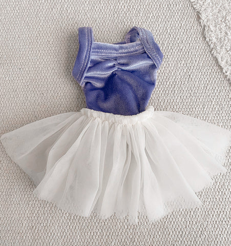 Lilac velvet leotard + ultra tulle skirt set for 34 or 38 cm doll