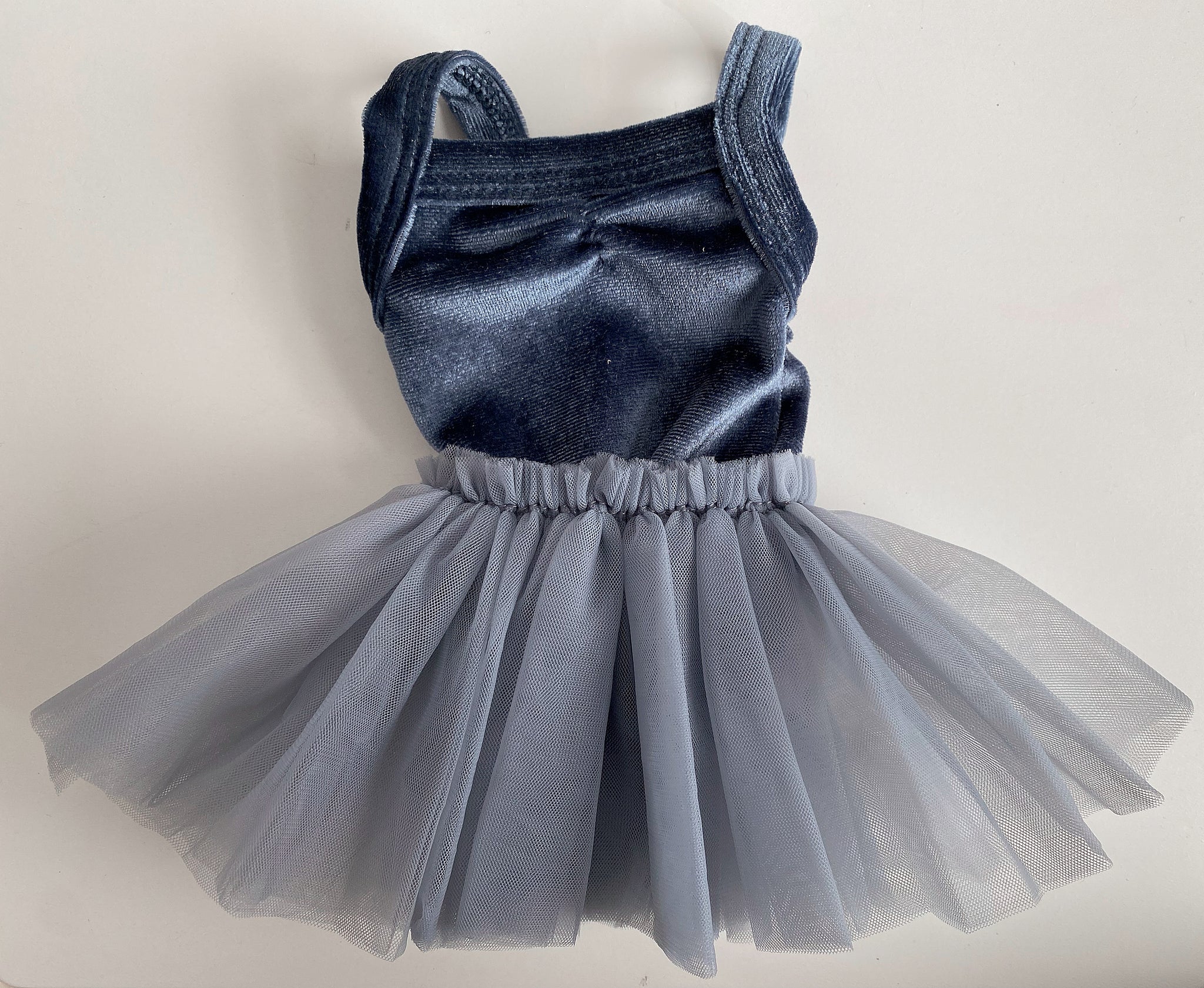 Midnight velvet leotard + ultra tulle skirt set for 34 or 38 cm doll