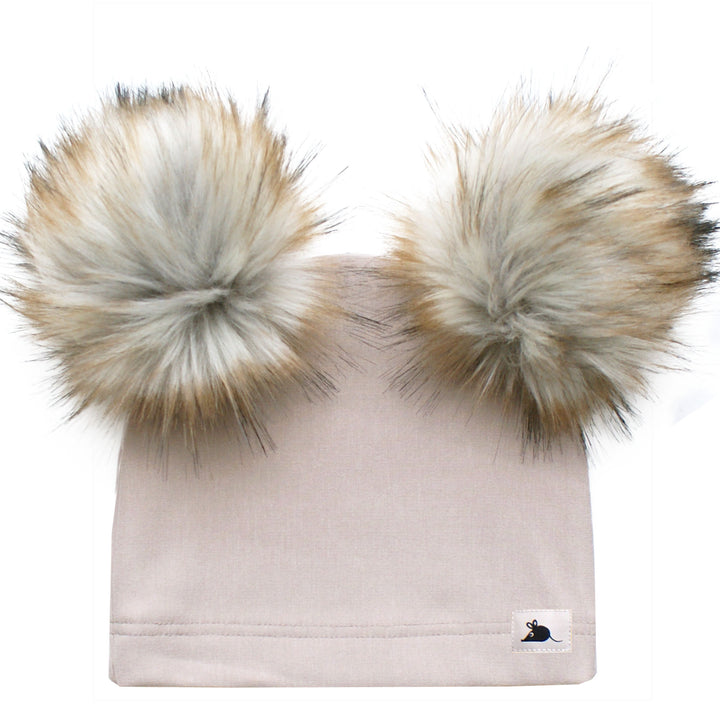 The Double Pom Beanie - made in Canada Fawn