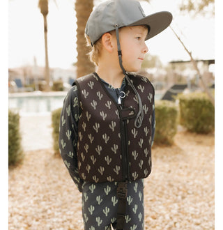 current tyed neoprene swim float vest - Black Cactus