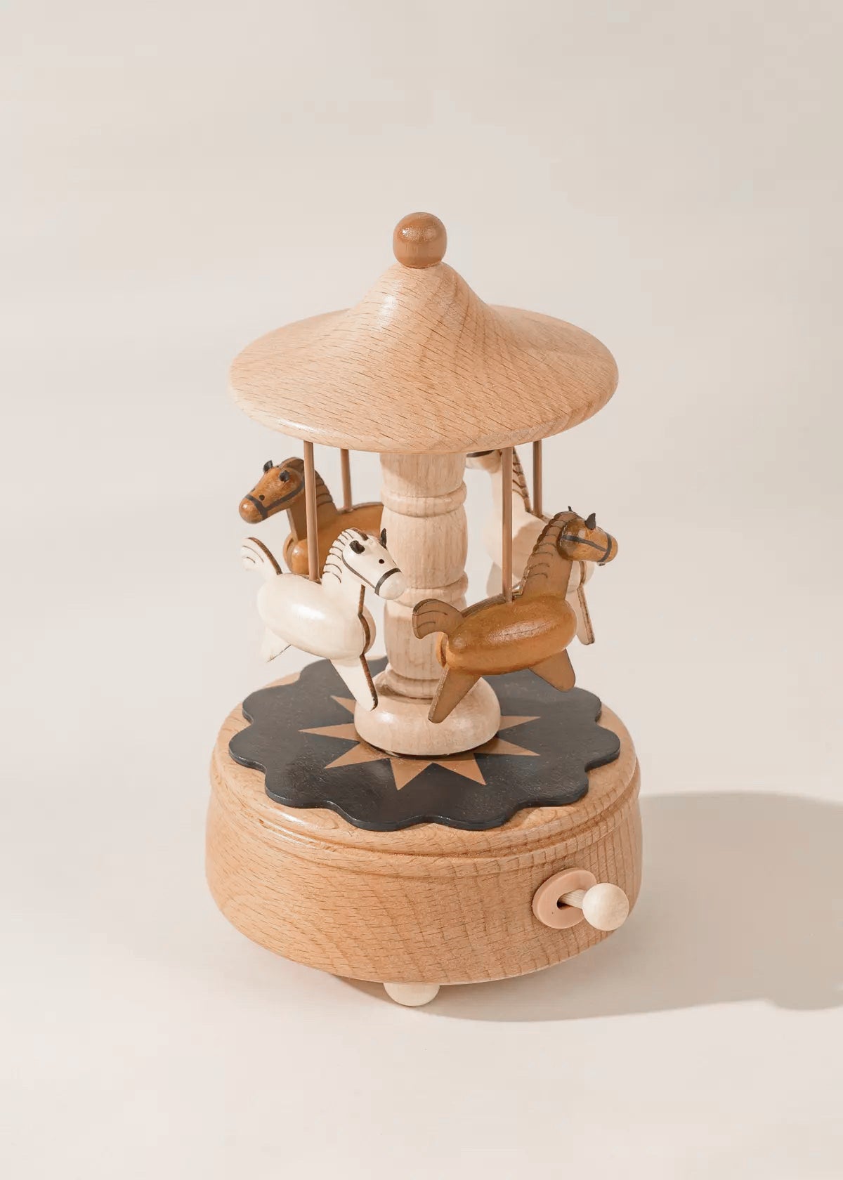 wooden music box carousel