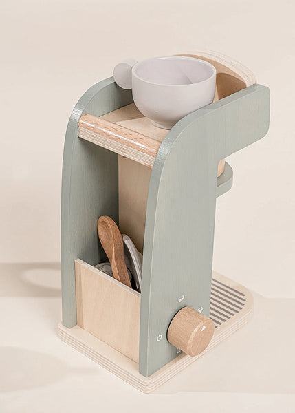 wooden coffee maker espresso machine toy set