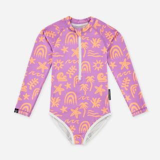 Beach & Bandits TROPICAL VIBES VIOLET UPF50+ Swimsuit