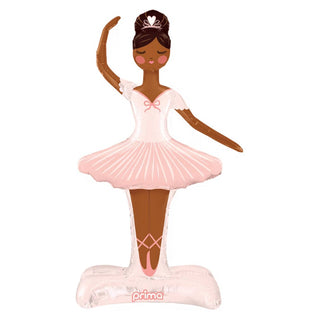 Ballerina Lifesize Standing Foil Balloon  49 inch Dark skin