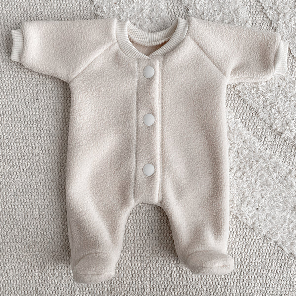 the footed pyjama for 34 cm doll Ivory fleece