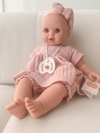 Paola Reina Sonia soft cm doll with sleepy eyes, pacifier and complete outfit Mauve