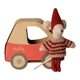 PRE-ORDER Maileg Christmas Mouse in Car Box (Little Sister)