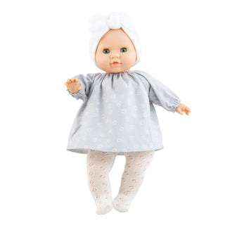 Paola Reina Sonia soft doll with sleepy eyes and blue daisy outfit