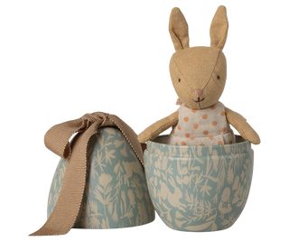 PRE-ORDER Maileg Easter Egg with Micro Rabbit- Dusty Blue (Small)