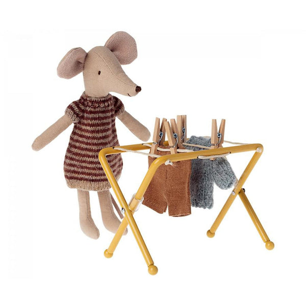 Maileg drying rack for mice with wooden pegs