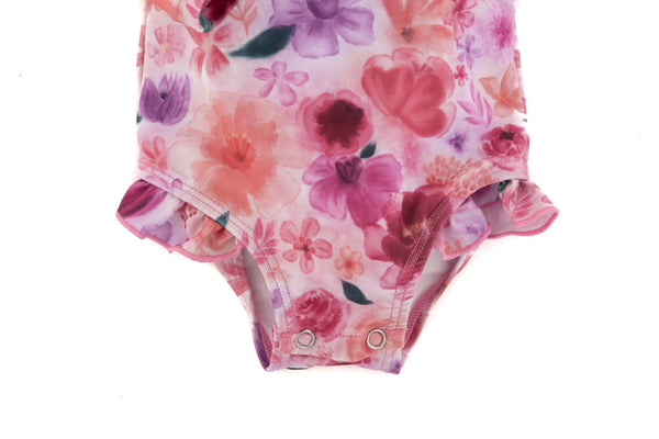 "mila" children's upf50+ rashguard ruffle swimsuit