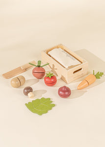 wooden vegetable play set