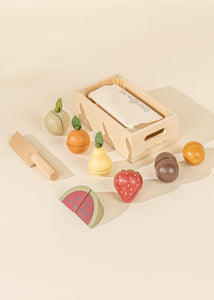 wooden fruit play set