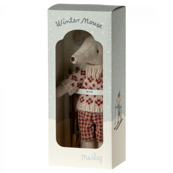 PREORDER Maileg winter mouse mum with ski set