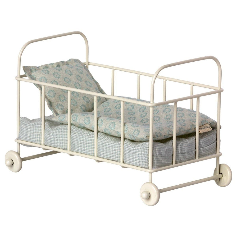 maileg micro cot bed - blue