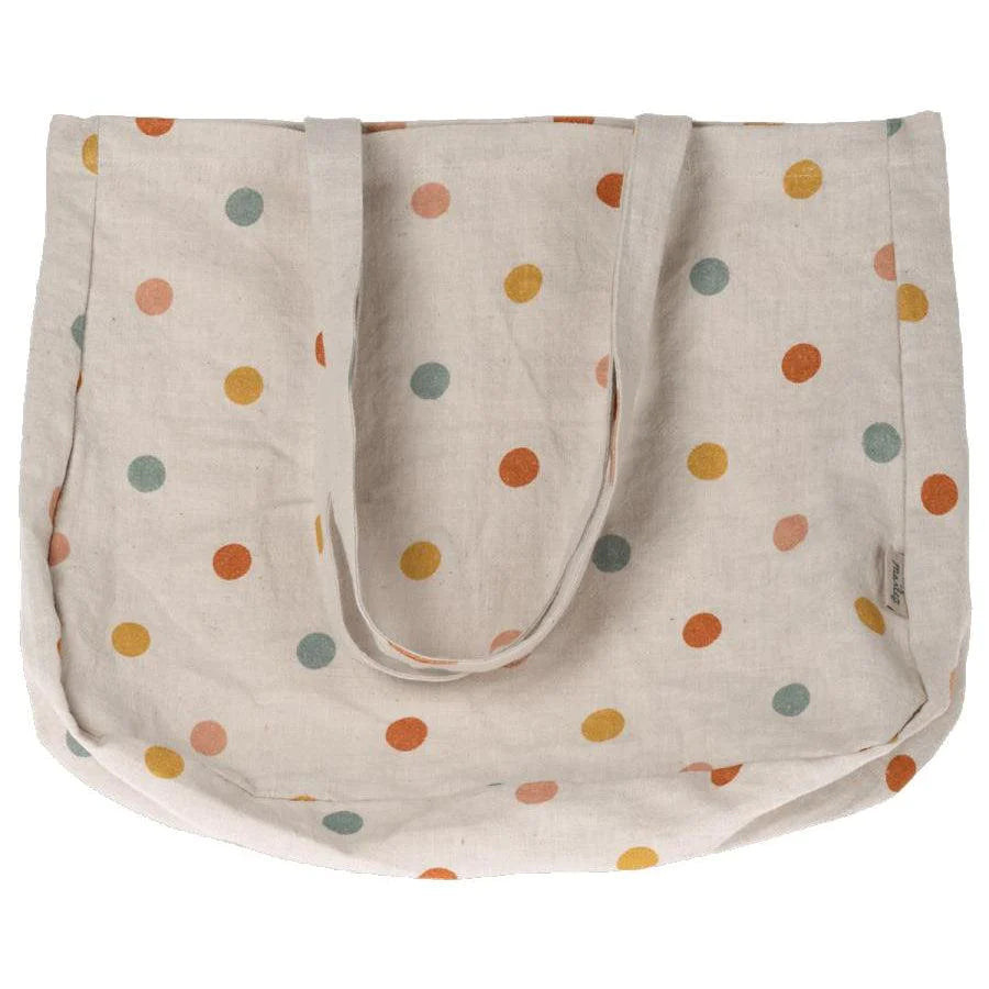 Maileg linen tote bag with multi dots - small