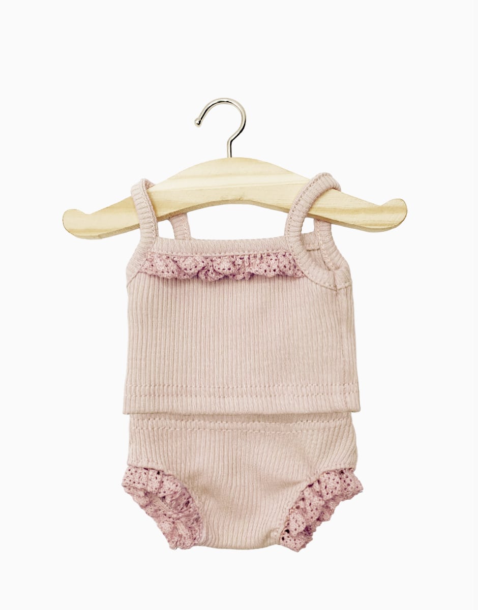 Minikane Bambino's clothing - underwear set in Petal Pink