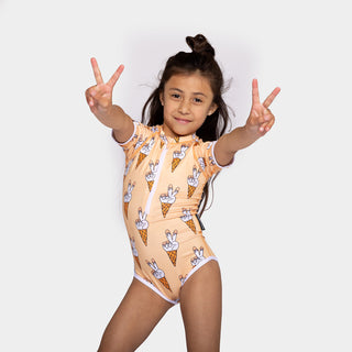 beach &amp; bandits Peace Cream upf50+ swimsuit