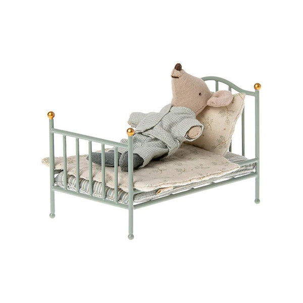maileg vintage bed for mouse, mint