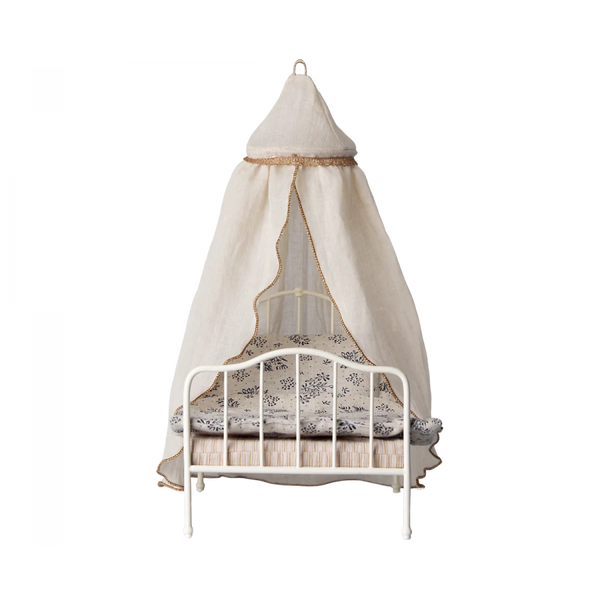 maileg miniature bed canopy cream