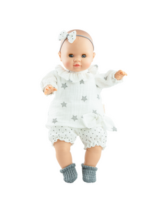 Paola Reina Sonia soft doll with sleepy eyes and complete star outfit in gift box