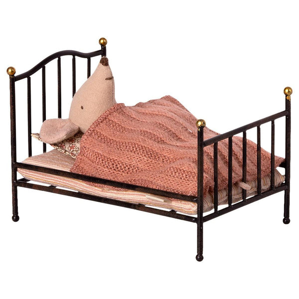 maileg vintage bed for mouse, anthracite