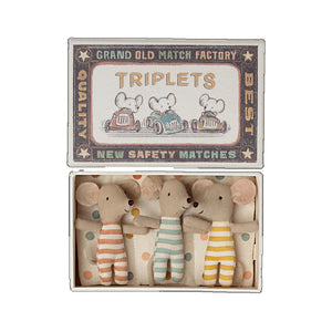 maileg triplets baby mice in matchbox
