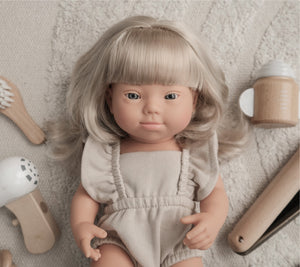 miniland doll with Down syndrome blonde girl 38 cm