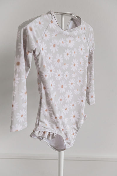 "emma" daisy children's upf50+ rashguard ruffle swimsuit