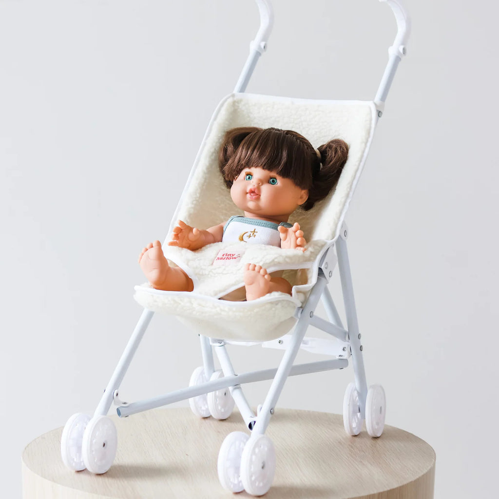 Tiny Harlow sherpa doll stroller minimono