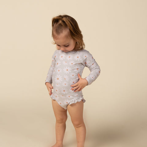 "emma" daisy children's upf50+ rashguard ruffle swimsuit