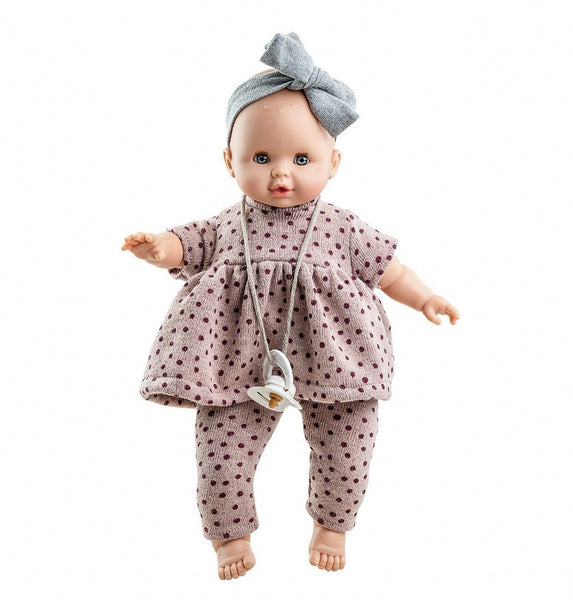 Paola Reina Sonia soft doll with sleepy eyes, pacifier and complete outfit